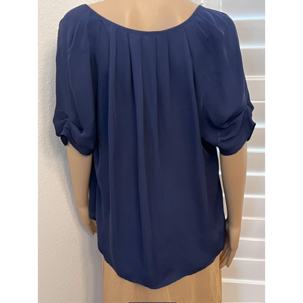 SZ L Joie BERKELEY Matte 100% Silk Hidden Placard Button Blouse in Yves Blue - Picture 4 of 8
